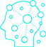 Icon representing Artificial Intelligence (AI) teal colour 